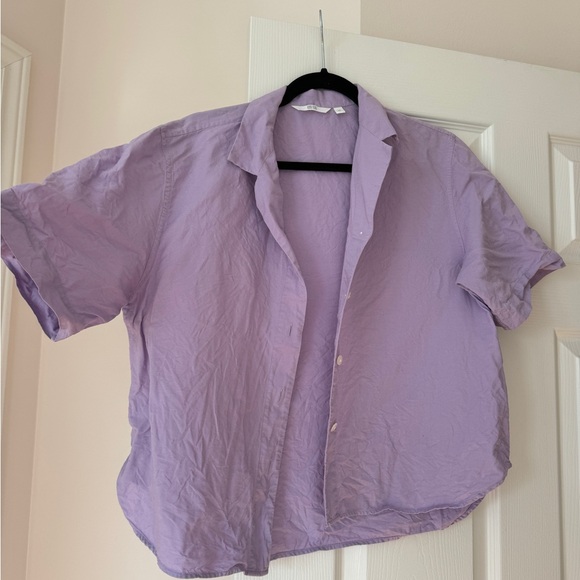 Uniqlo Lilac Short Sleeve Blouse - Picture 1 of 5